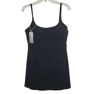 NWT Halara Softlyzero Plush Corset Flare Mini Slip Dress Active Black Large